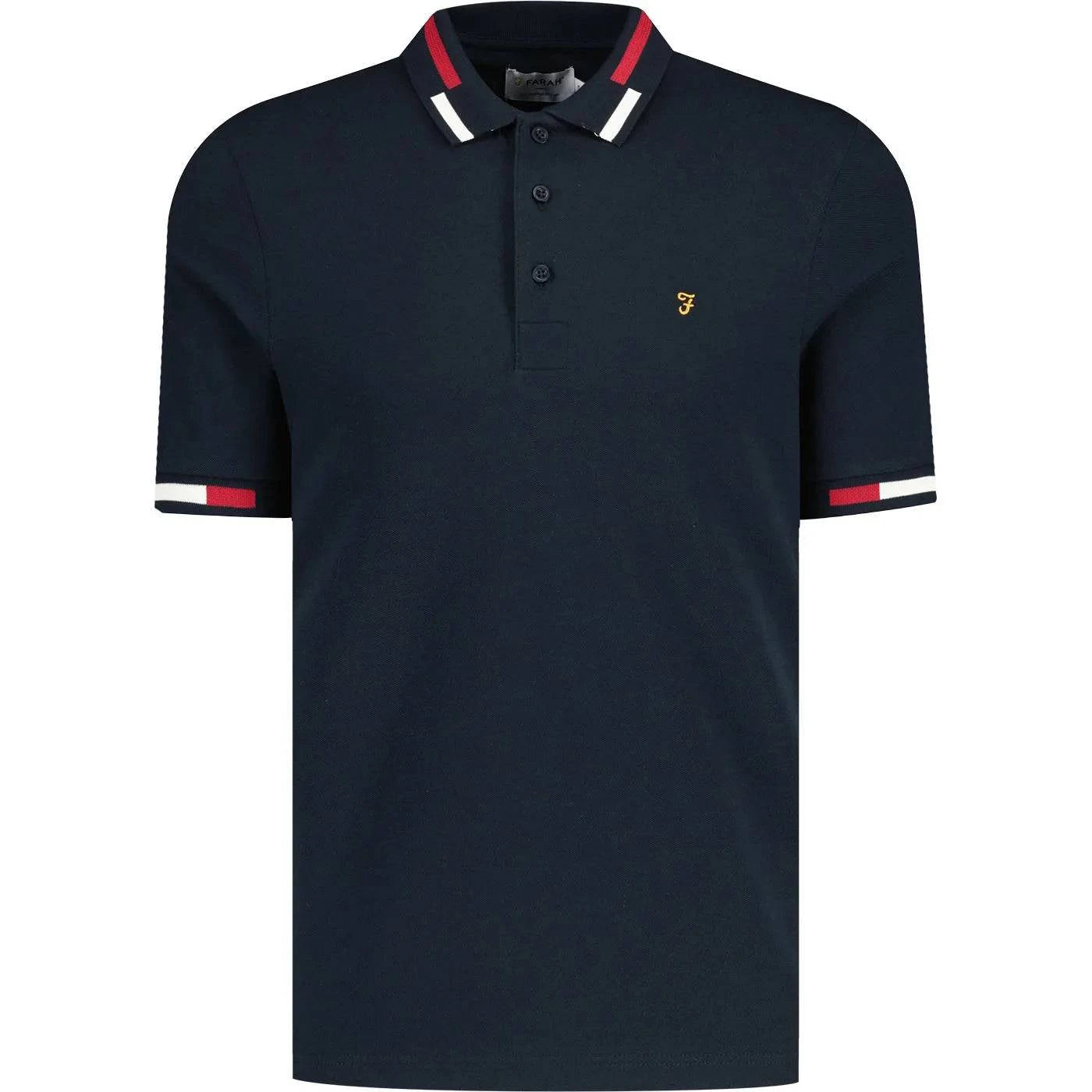 Farah Maxwell Tipping SS Polo In True Navy - RD1 Clothing