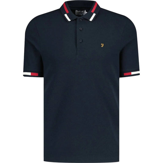 Farah Maxwell Tipping SS Polo In True Navy - RD1 Clothing