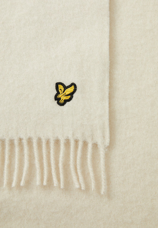 Lyle & Scott Lambswool Blend Scarf Grey Taupe - RD1 Clothing