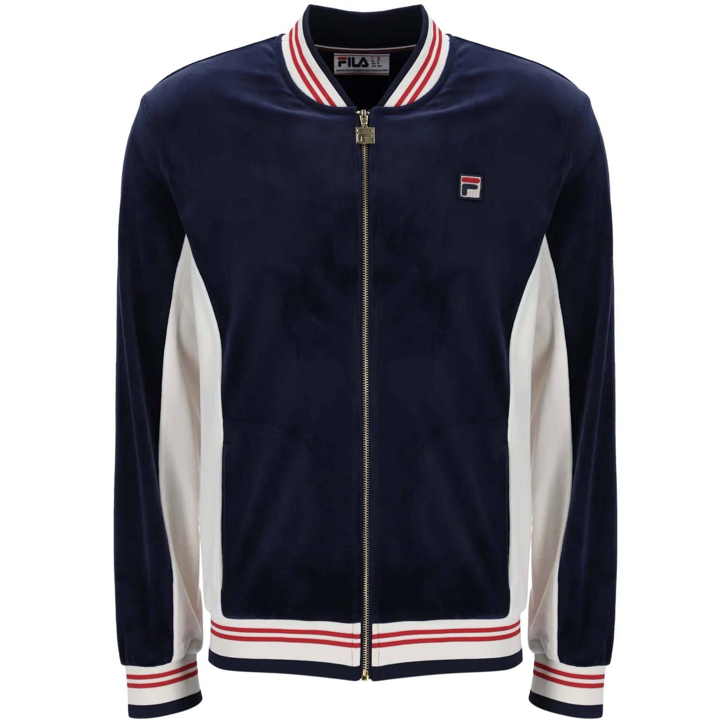 Fila Miguel Velour Track Top in Navy/White/Red - RD1 Clothing