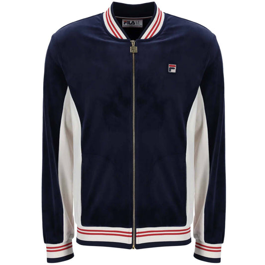 Fila Miguel Velour Track Top in Navy/White/Red - RD1 Clothing