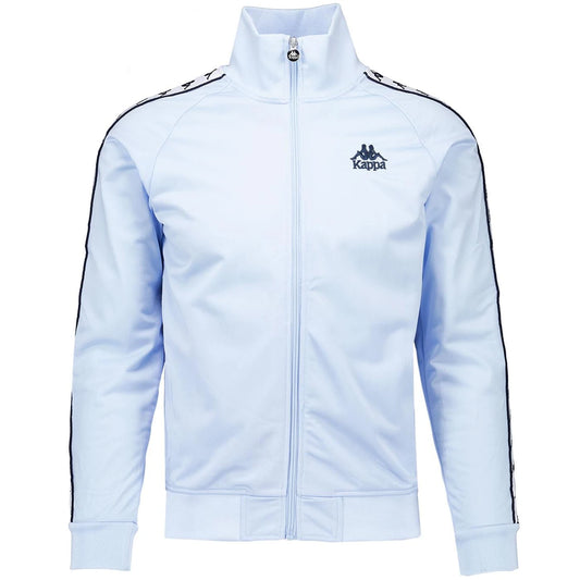 Kappa Lyman Sky Blue Track Top, lightweight athletic jacket with Kappa logo, featuring a zip-up front and sporty style.
