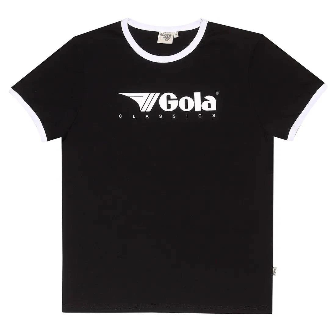 Gola Logo Print Ringer T-shirt Black/White - RD1 Clothing