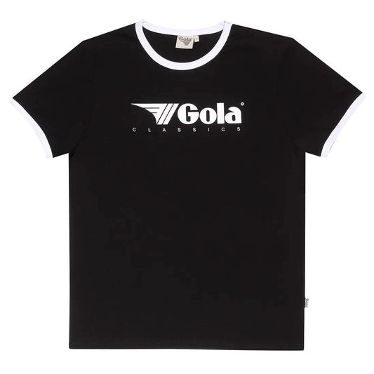 Gola Logo Print Ringer T-shirt Black/White - RD1 Clothing
