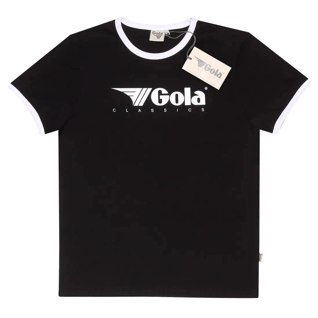 Gola Logo Print Ringer T-shirt Black/White - RD1 Clothing