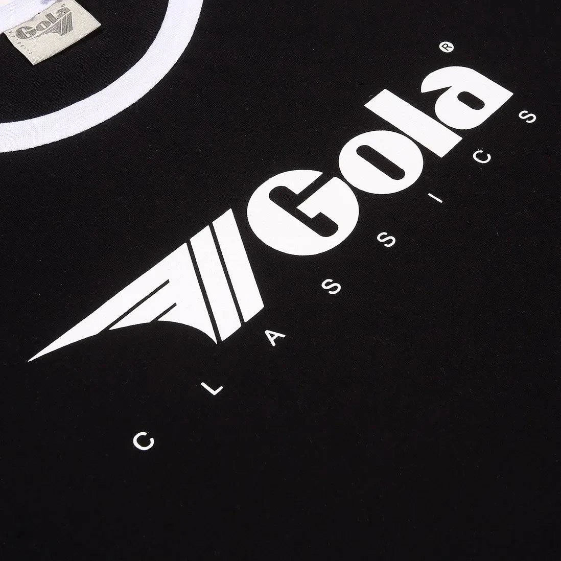 Gola Logo Print Ringer T-shirt Black/White - RD1 Clothing