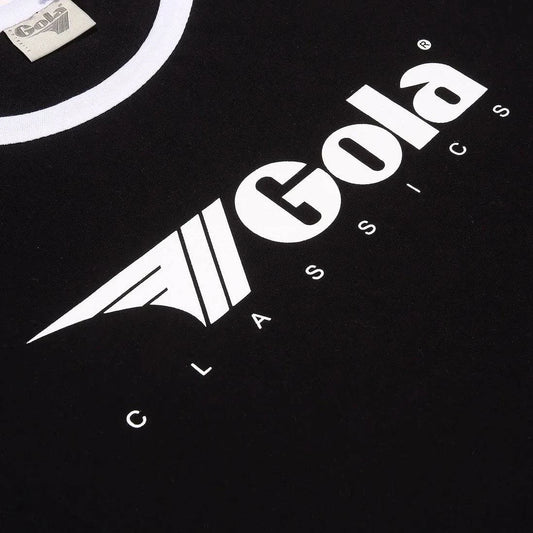 Gola Logo Print Ringer T-shirt Black/White - RD1 Clothing