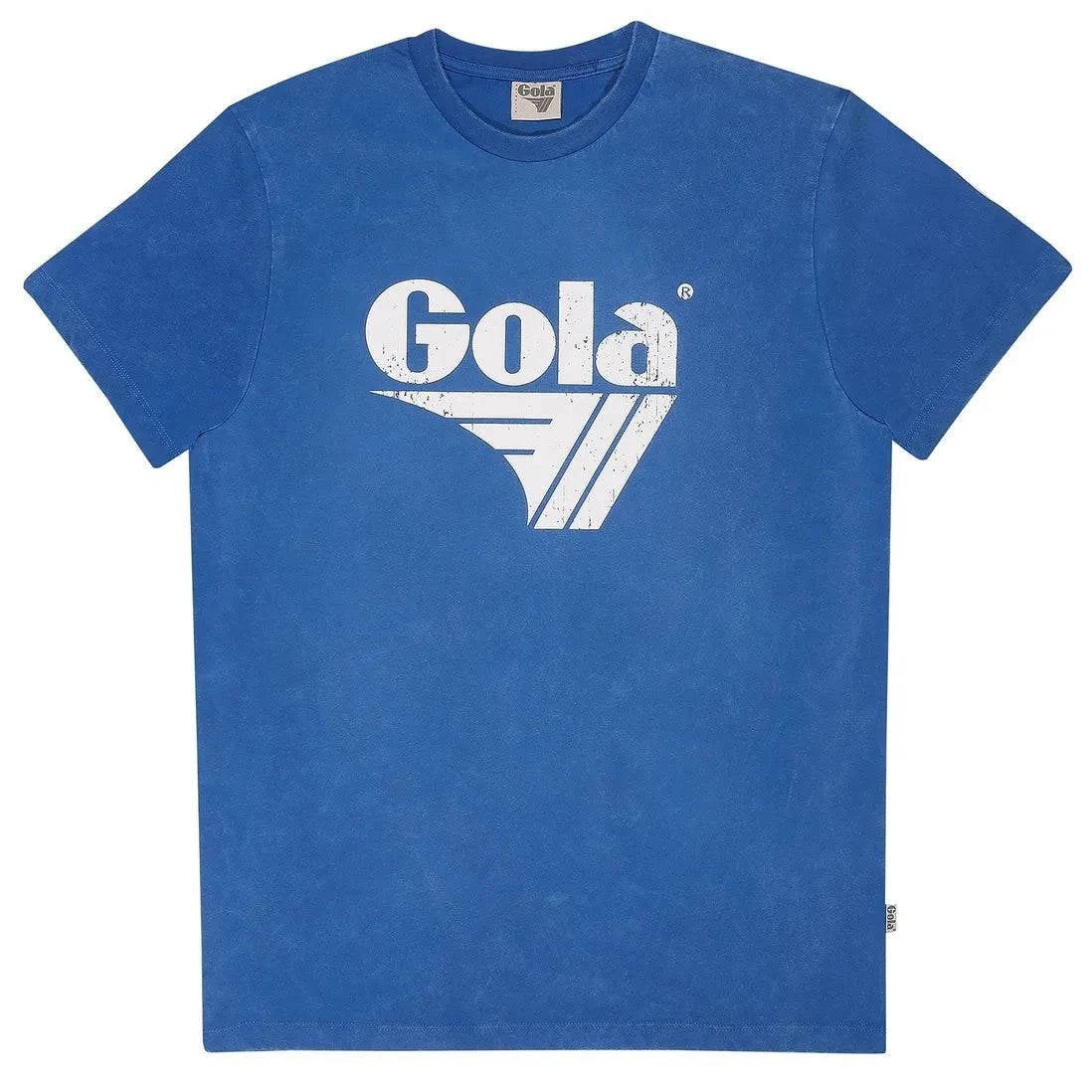 Gola Logo Print Washed T-Shirt Blue - RD1 Clothing