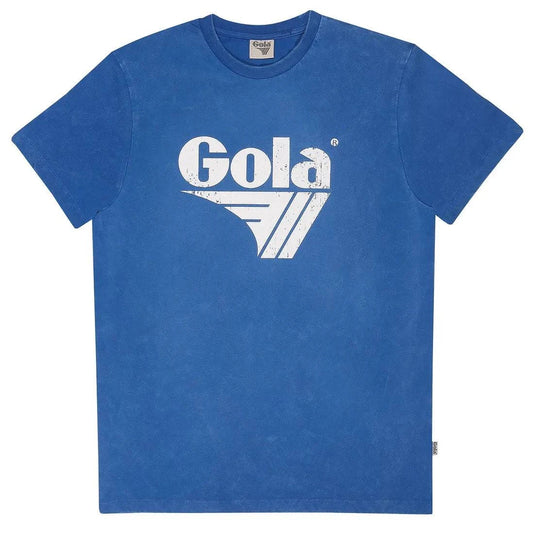 Gola Logo Print Washed T-Shirt Blue - RD1 Clothing