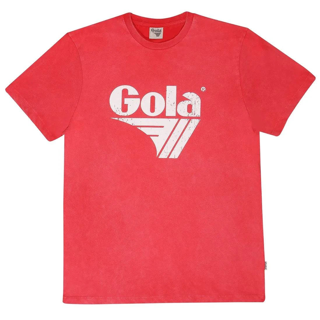 Gola Logo Print Washed T-Shirt Red - RD1 Clothing