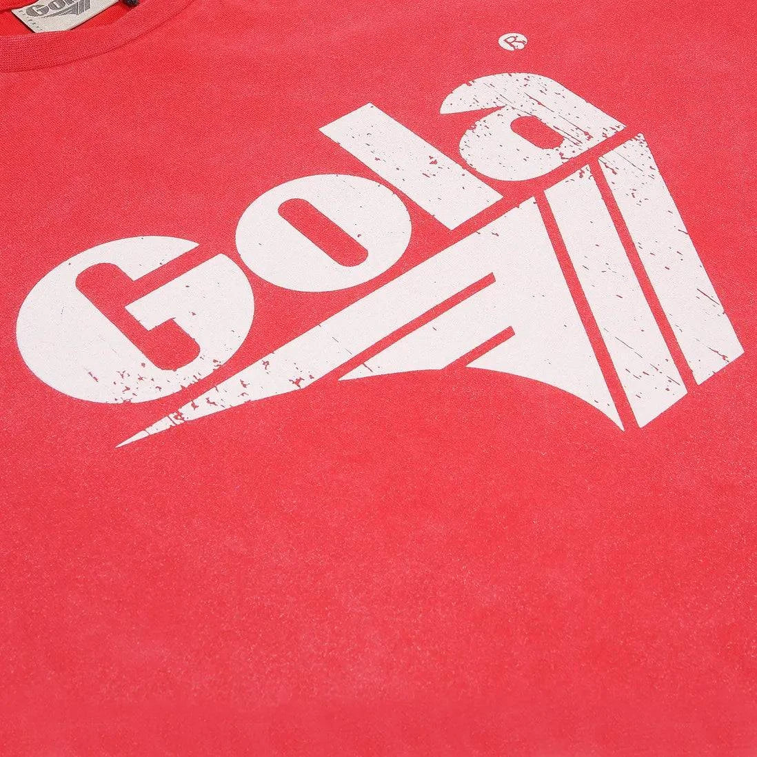 Gola Logo Print Washed T-Shirt Red - RD1 Clothing