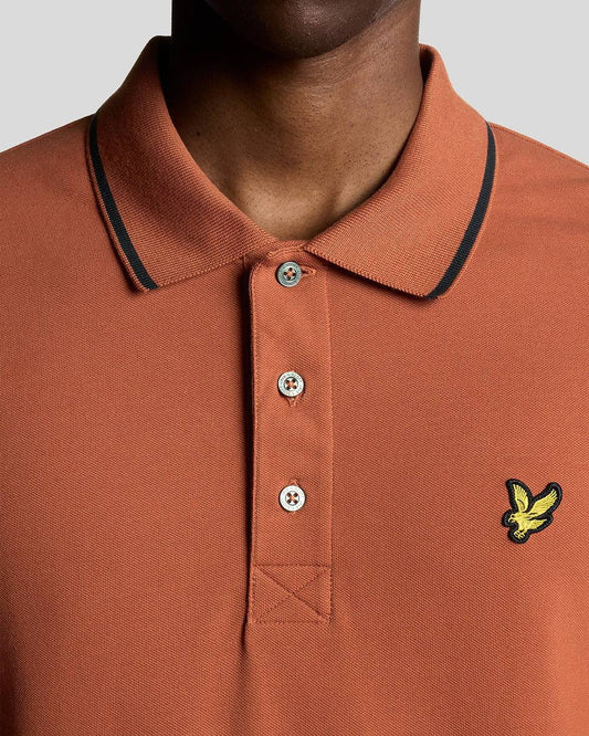 Lyle & Scott Tipped Polo Shirt Brick/ Dark Navy - RD1 Clothing