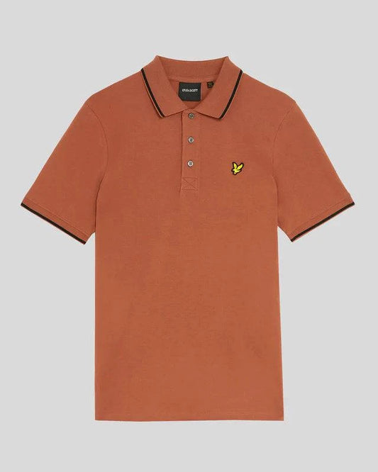 Lyle & Scott Tipped Polo Shirt Brick/ Dark Navy - RD1 Clothing