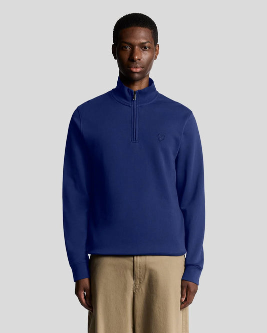 Lyle & Scott Superfine Cotton 1/4 Zip Sweatshirt Blueprint - RD1 Clothing