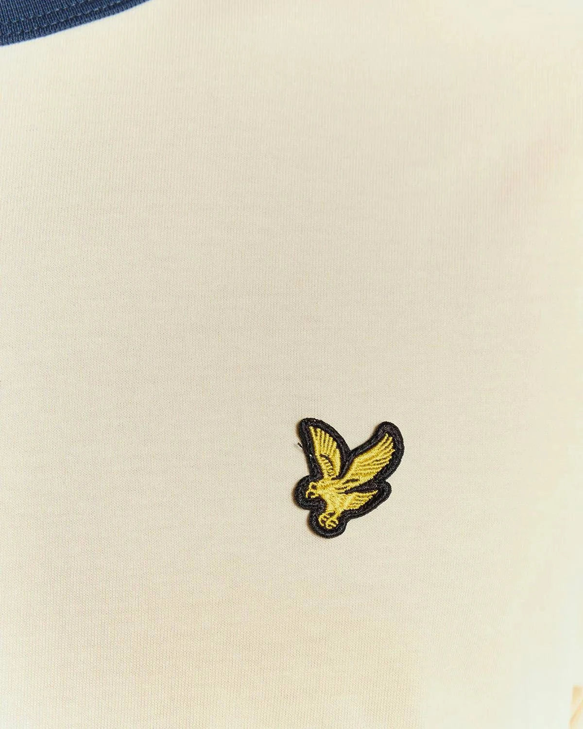 Lyle & Scott Ringer Cotton Crew Neck T-Shirt Drop Cloth/Sargasso Sea - RD1 Clothing