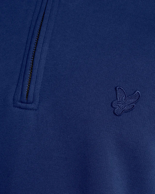 Lyle & Scott Superfine Cotton 1/4 Zip Sweatshirt Blueprint - RD1 Clothing