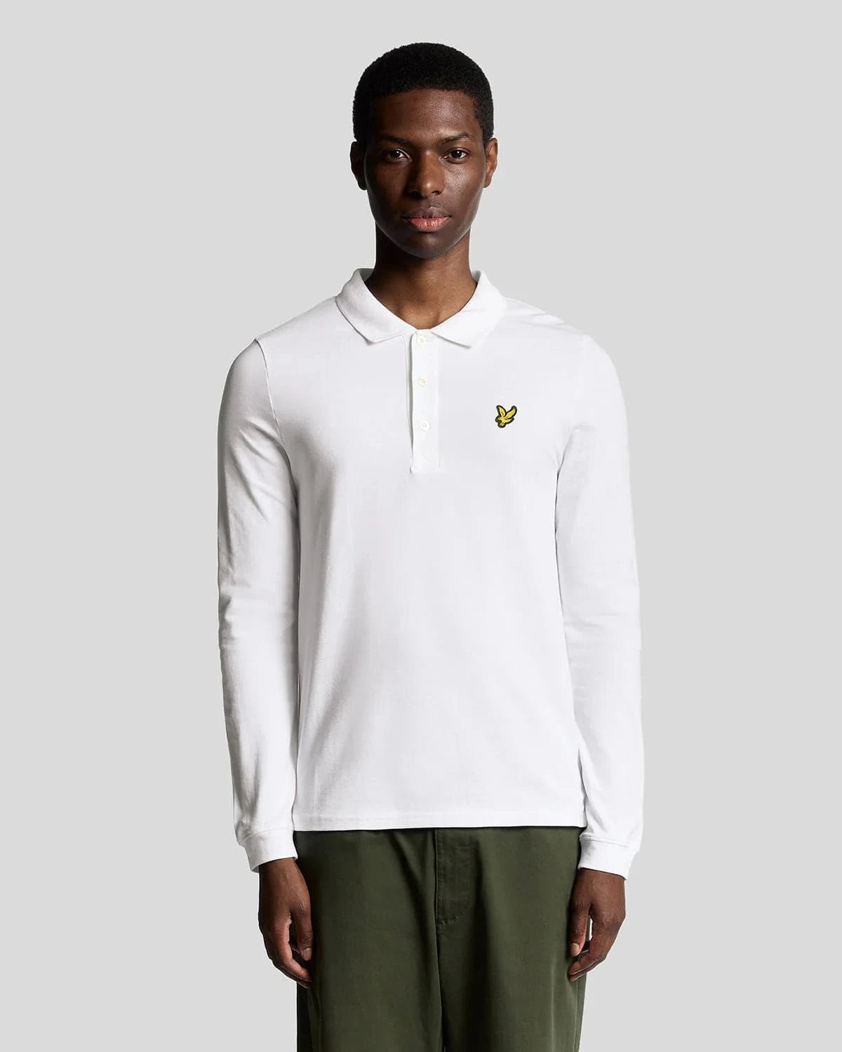 Lyle & Scott Long Sleeve Polo Shirt White - RD1 Clothing