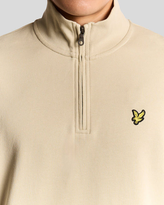 Lyle & Scott Loopback Quarter Zip Sweat Grey Taupe - RD1 Clothing