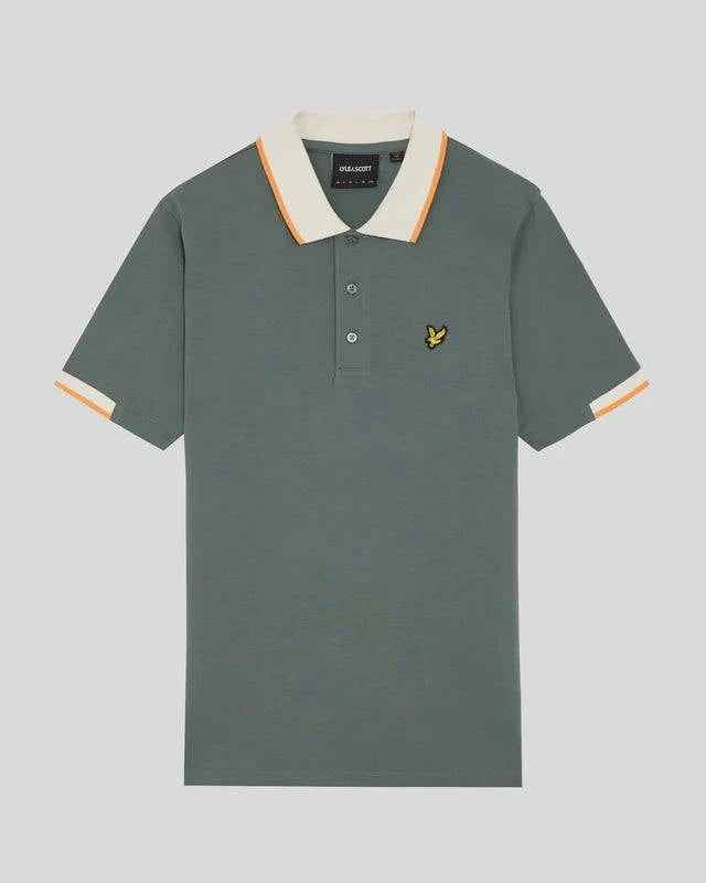 Lyle & Scott Half Tipped Polo In Green Mercurial - RD1 Clothing