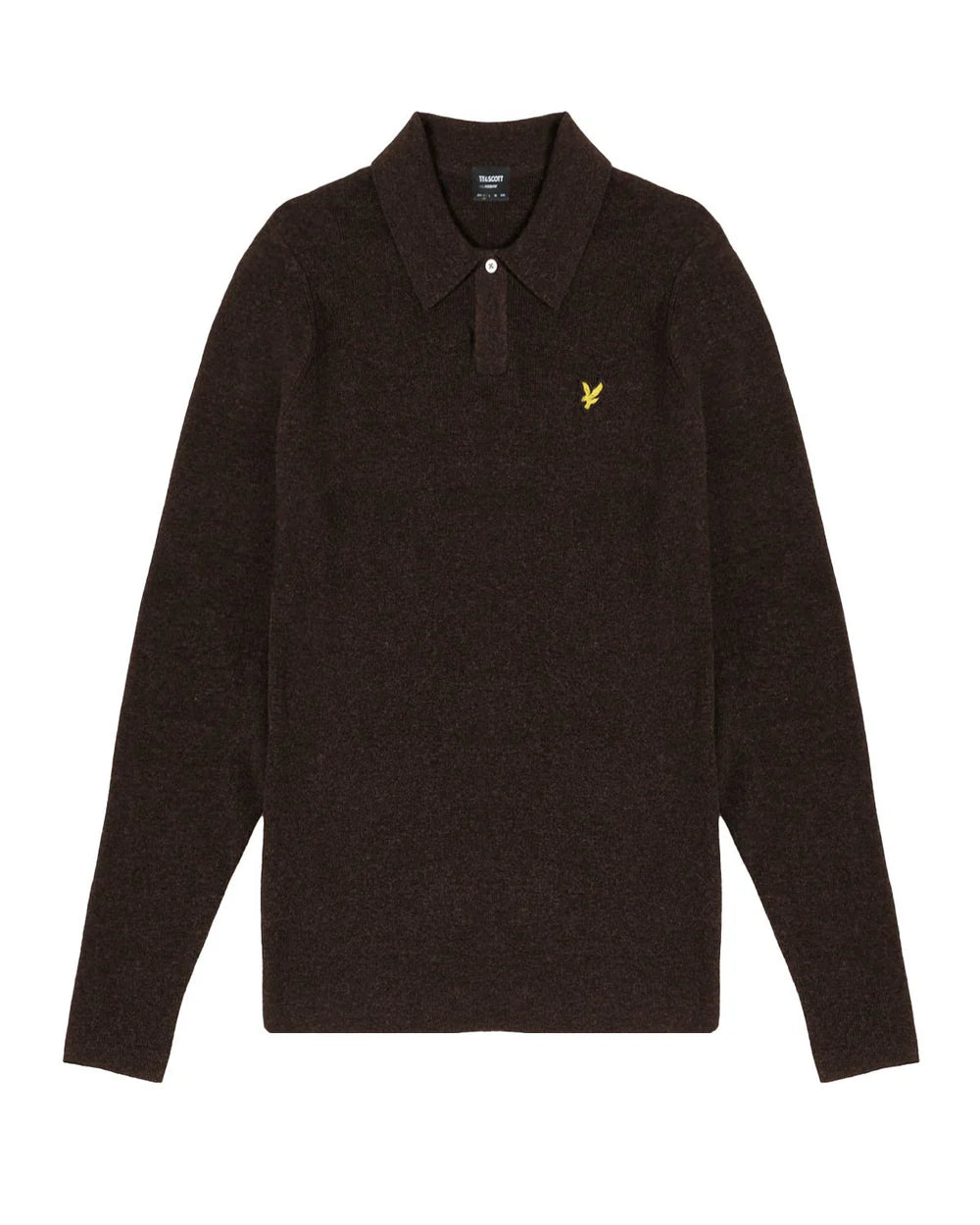Lyle & Scott Lambswool Blend Rugby Jumper Bottle Brown Marl