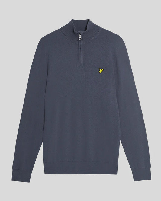Lyle & Scott Cotton Merino 1/4 Zip Jumper Graystone - RD1 Clothing