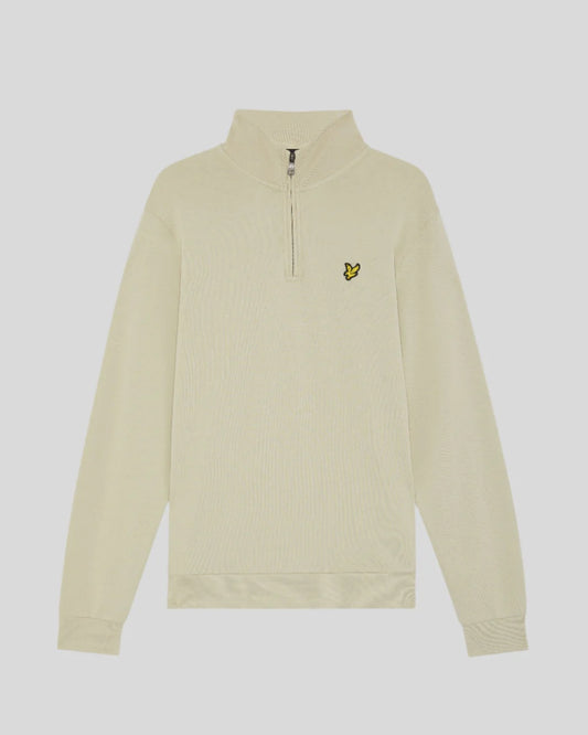 Lyle & Scott Loopback Quarter Zip Sweat Grey Taupe - RD1 Clothing