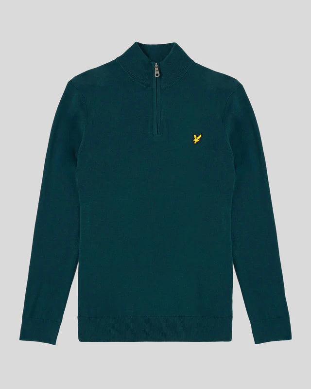 Lyle & Scott Cotton 1/4 Zip Jumper Rich Teal