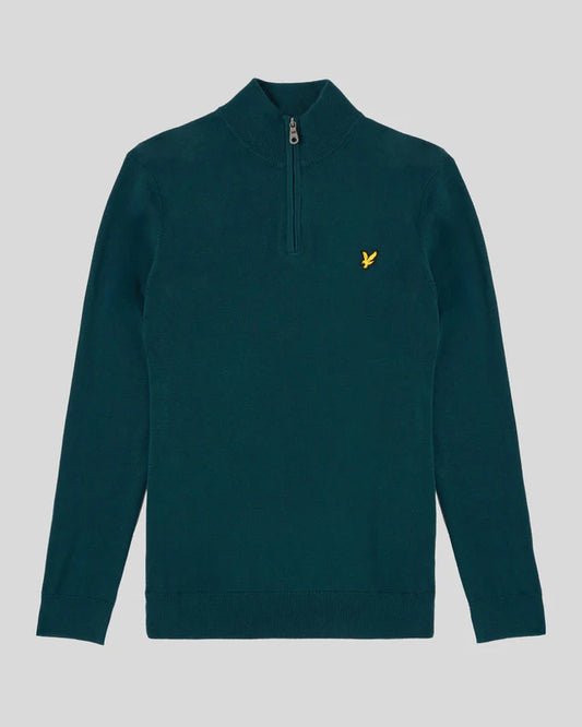 Lyle & Scott Cotton 1/4 Zip Jumper Rich Teal - RD1 Clothing