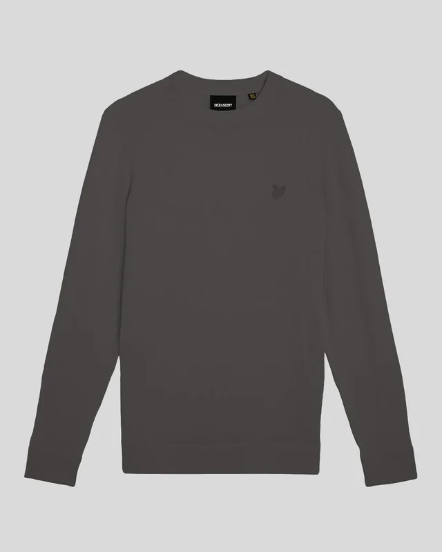 Lyle & Scott Superfine Cotton Crew Neck Jumper Iron Gate