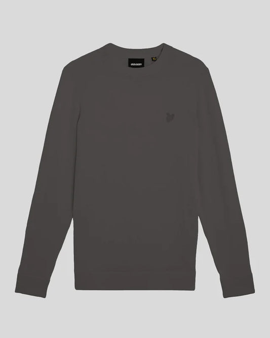 Lyle & Scott Superfine Cotton Crew Neck Jumper Iron Gate - RD1 Clothing