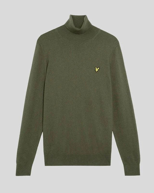 Lyle & Scott Cotton Merino Turtleneck Jumper Deep Depths - RD1 Clothing