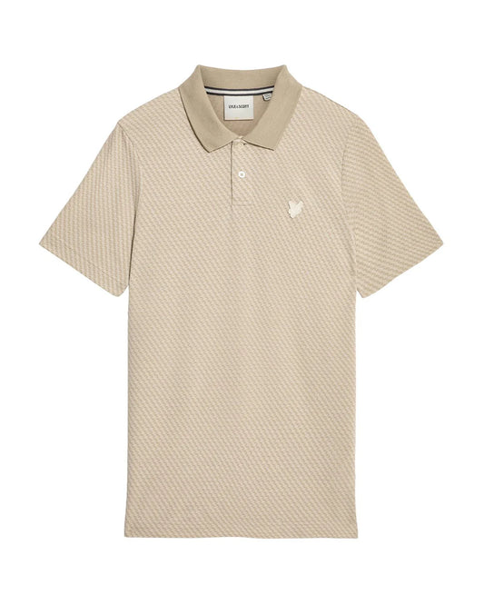Lyle & Scott Graphic Jacquard Polo Shirt Stone - RD1 Clothing
