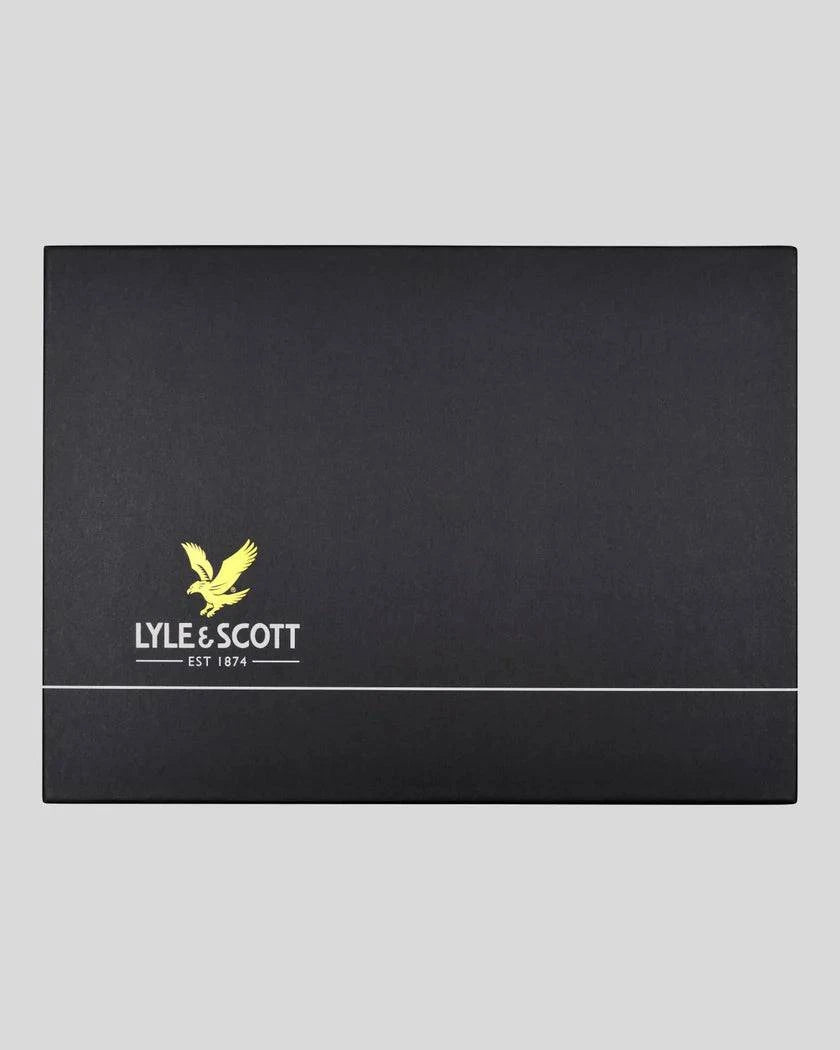 Lyle & Scott Lambswool Ribbed Beanie & Scarf Set in Dark Navy - RD1 Clothing