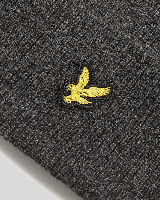 Lyle & Scott Lambswool Blend Beanie Charcoal Marl - RD1 Clothing