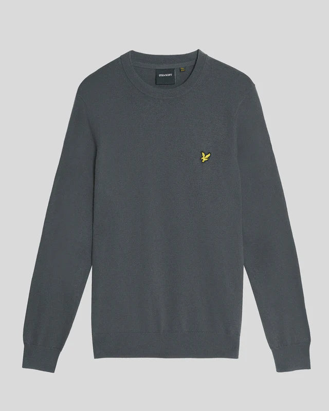 Lyle & Scott Cotton Merino Crew Neck Jumper Shadow Grey