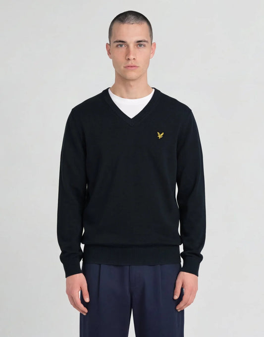 Lyle & Scott Archive Knitted V-Neck Jumper Dark Navy
