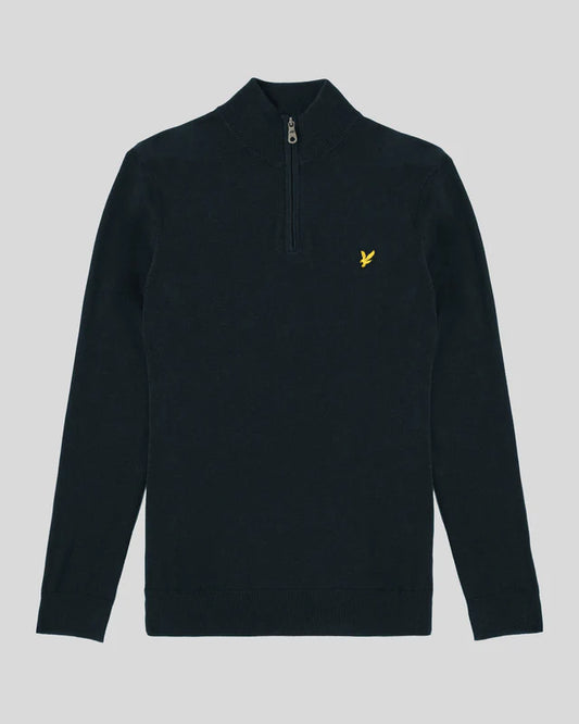 Lyle & Scott Cotton 1/4 Zip Jumper Navy - RD1 Clothing