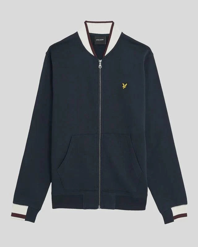 Lyle & Scott Half Tipped Jersey Bomber in Navy - RD1 Clothing