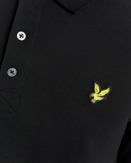 Lyle & Scott Long Sleeve Polo Shirt Black - RD1 Clothing