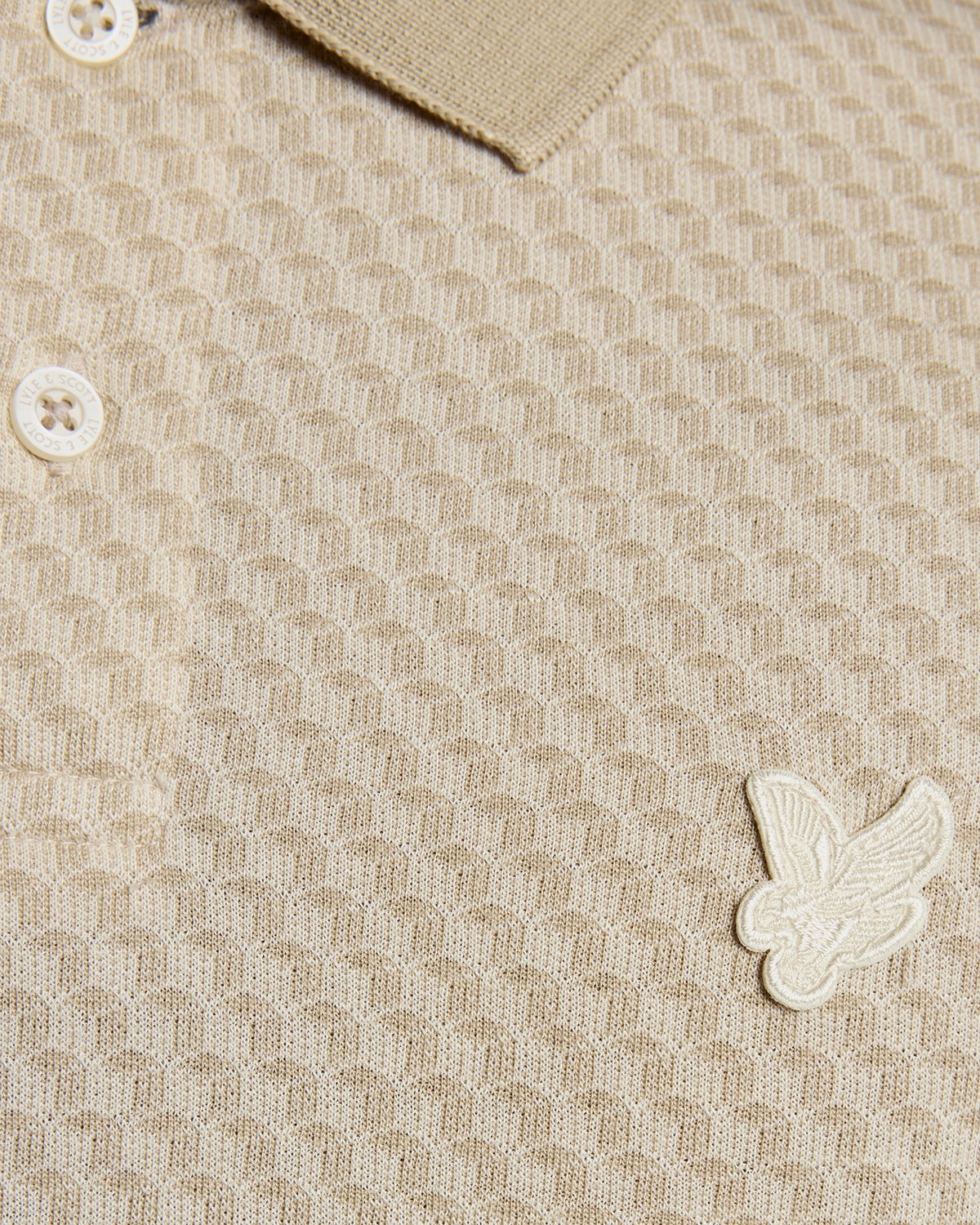 Lyle & Scott Graphic Jacquard Polo Shirt Stone