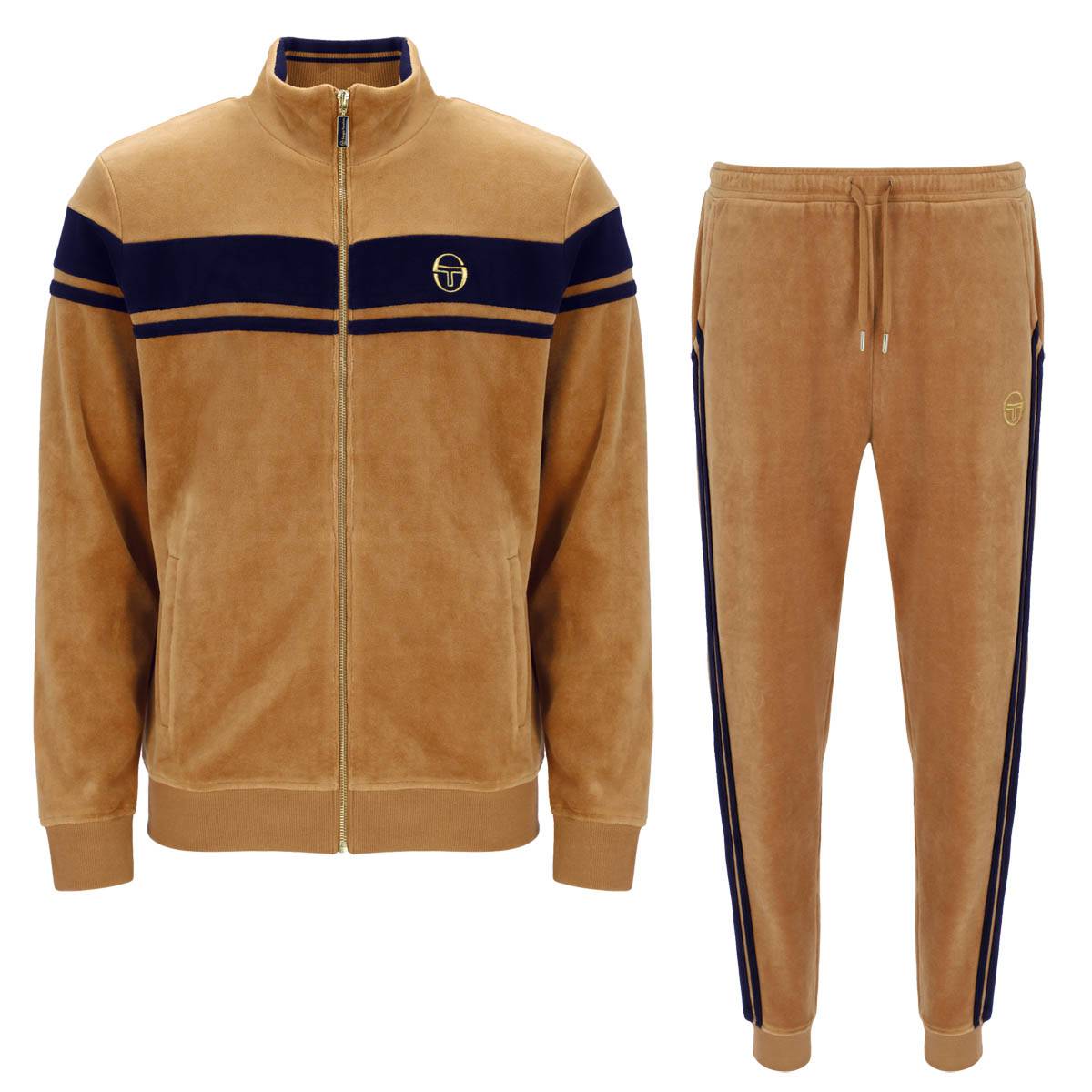 Sergio Tacchini Damarindo Velour Full Tracksuit Almond - RD1 Clothing