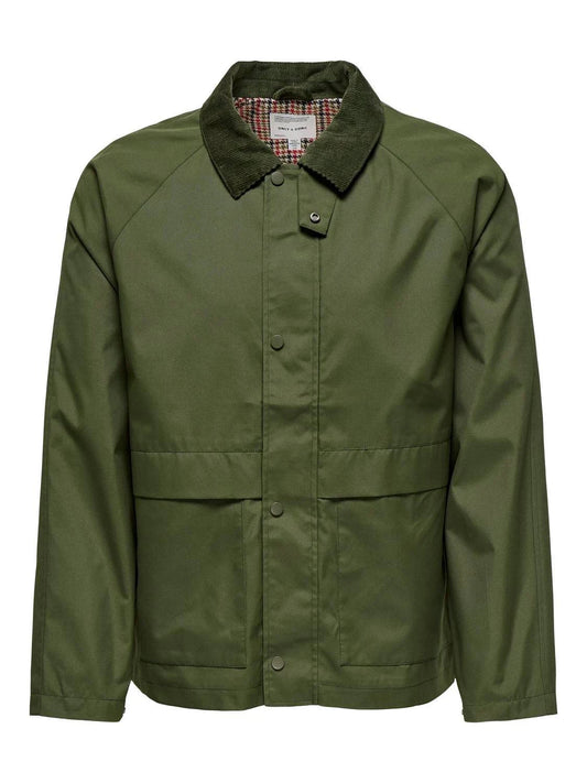 Only & Sons Onskosmo Life Jacket in Olive Green - RD1 Clothing