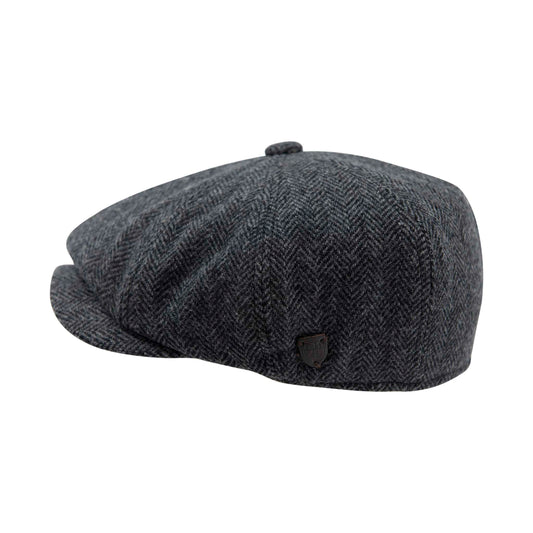 Carlyle Jumbo Herringbone Wool Newsboy Cap Grey