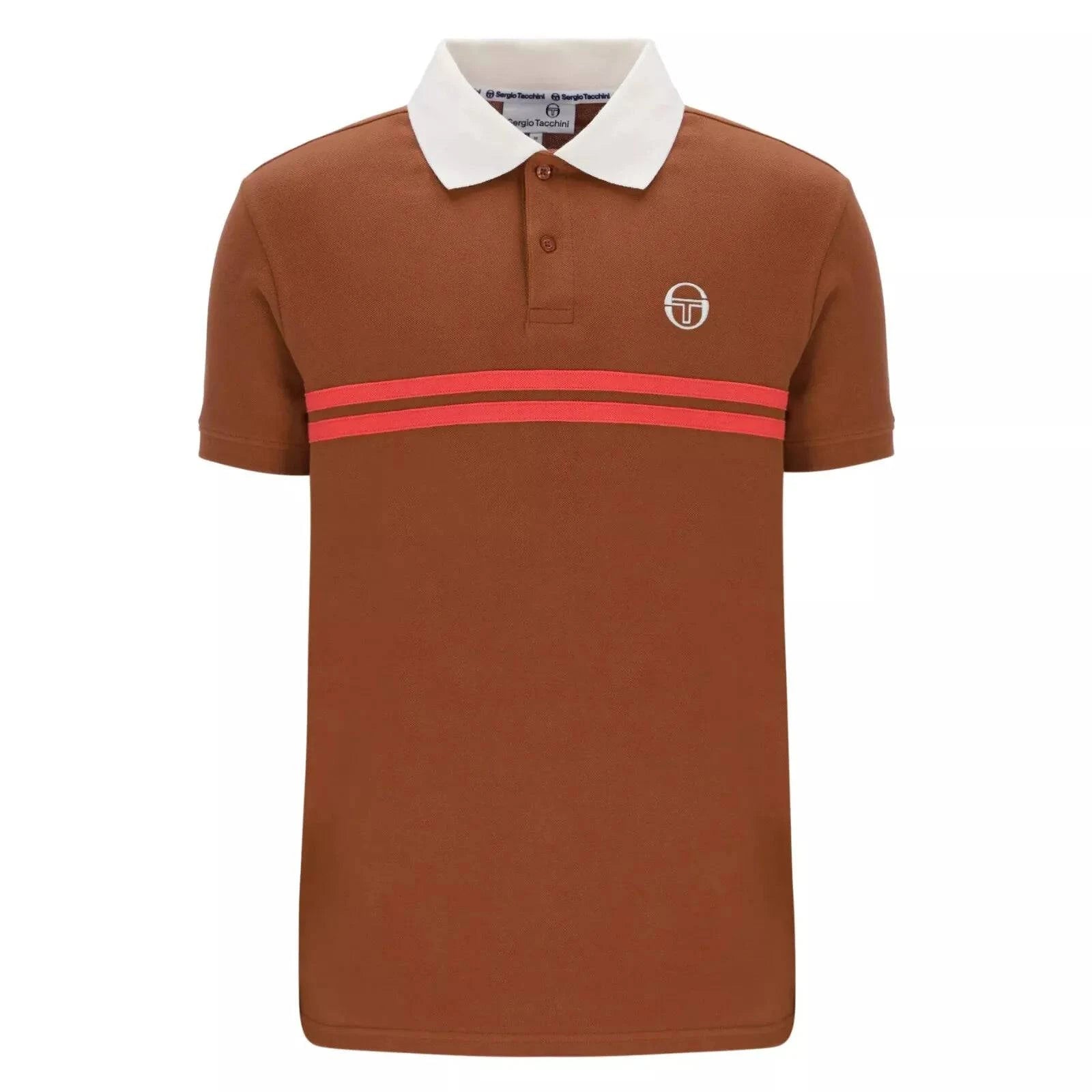 Sergio Tacchini Supermac Polo Shirt Mocha Bisque/Gardenia/Dubarry - RD1 Clothing