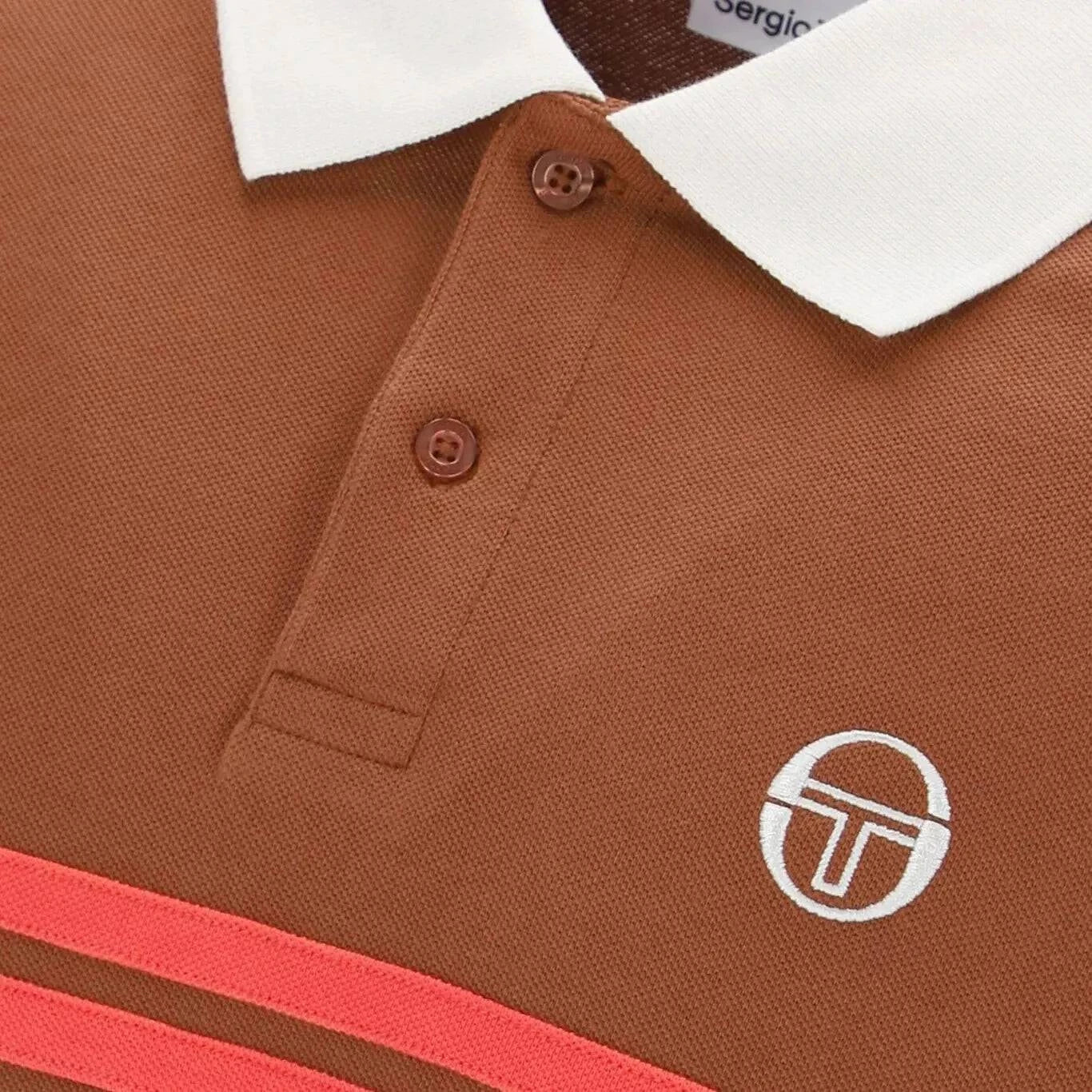 Sergio Tacchini Supermac Polo Shirt Mocha Bisque/Gardenia/Dubarry - RD1 Clothing