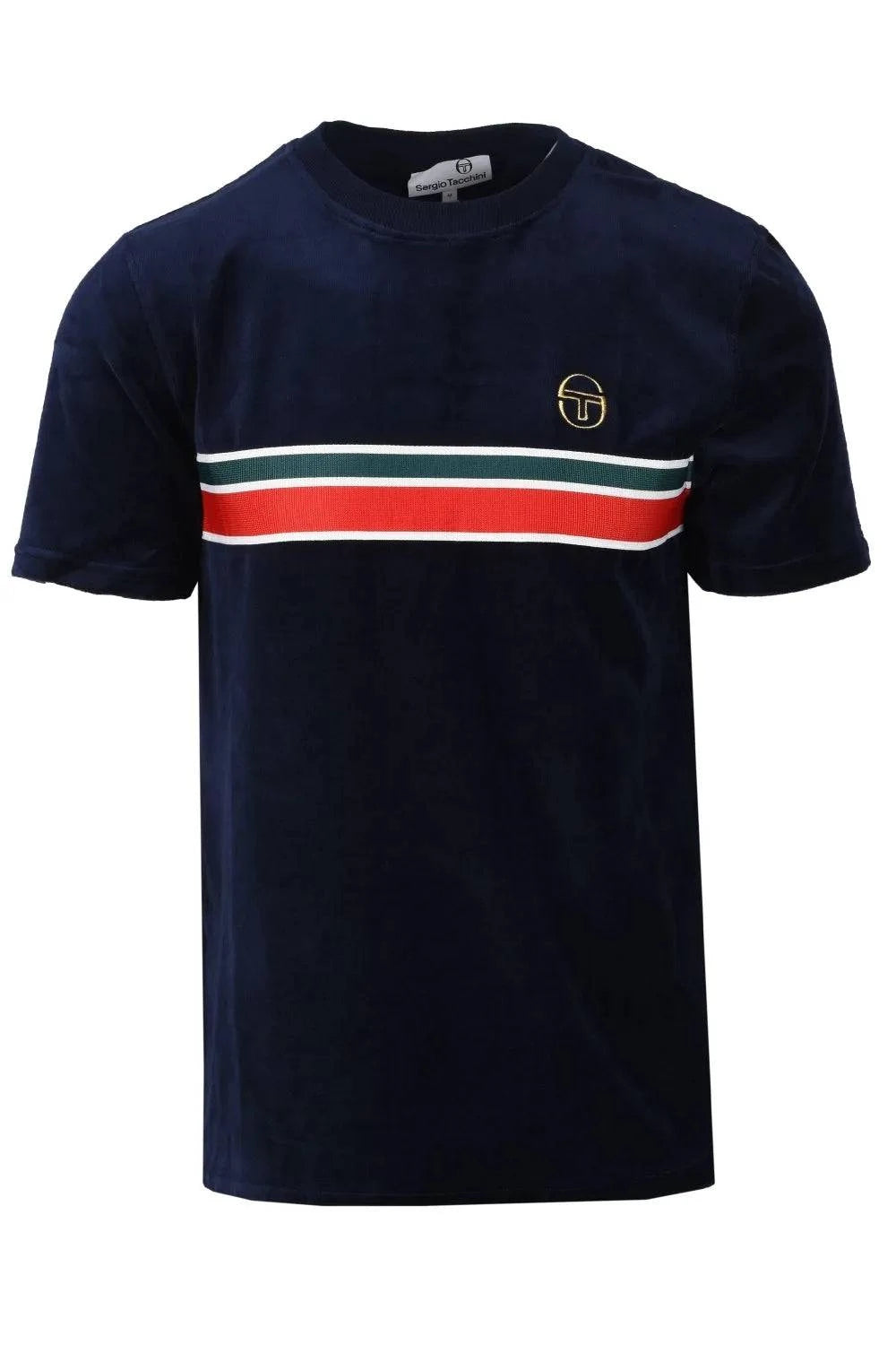 Sergio Tacchini Ayme Velour T-Shirt In Maritime Blue - RD1 Clothing