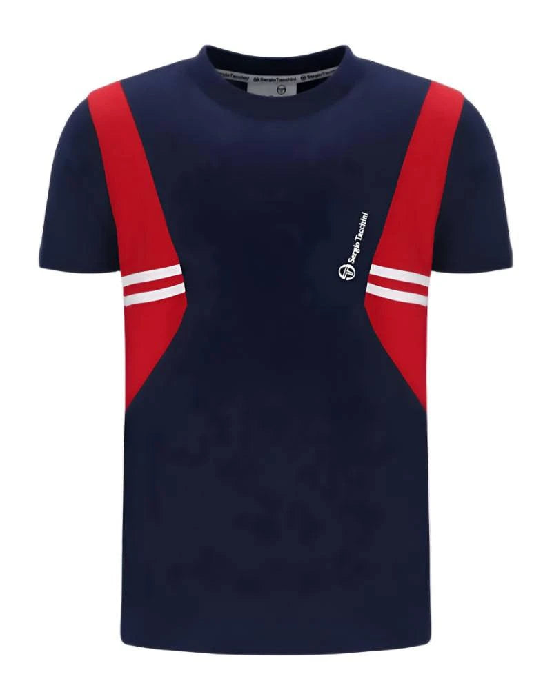 Sergio Tacchini Blow T-Shirt In Maritime Blue/ Adrenaline Rush/ White - RD1 Clothing