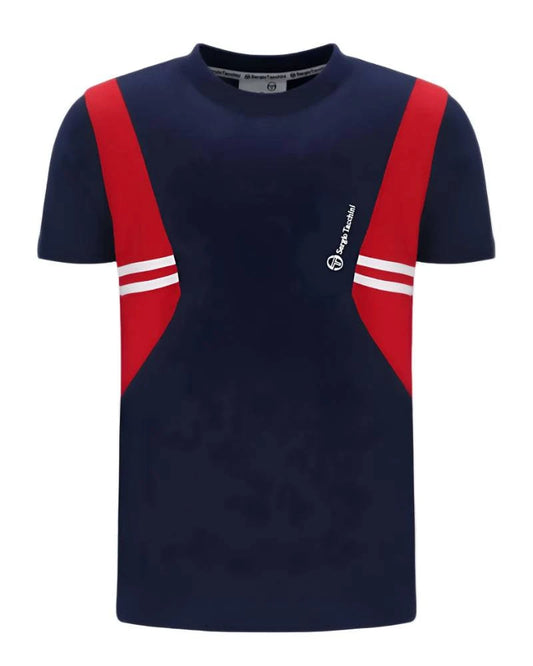 Sergio Tacchini Blow T-Shirt In Maritime Blue/ Adrenaline Rush/ White - RD1 Clothing