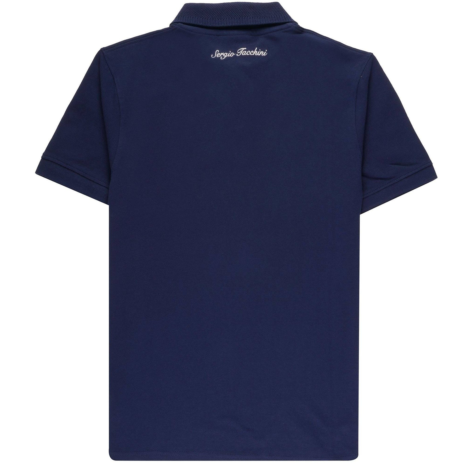 Sergio Tacchini Briggs Zip Neck Polo Shirt Martime Blue - RD1 Clothing