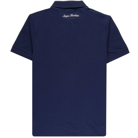 Sergio Tacchini Briggs Zip Neck Polo Shirt Martime Blue - RD1 Clothing